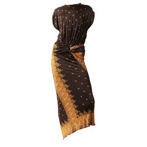 Paco Rabanne sleeveless black jersey floral print